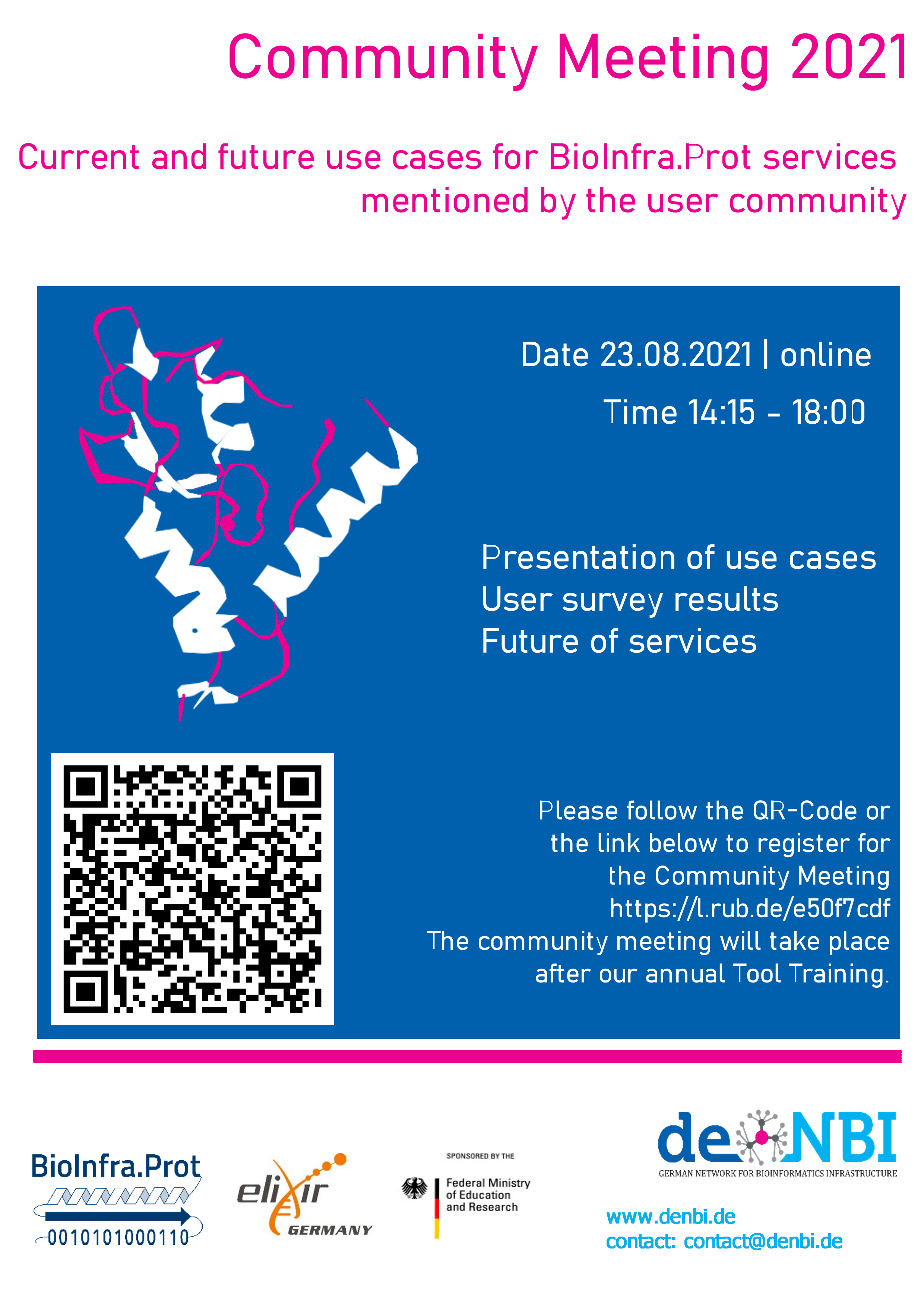 BioInfraProt Community Meeting Flyer