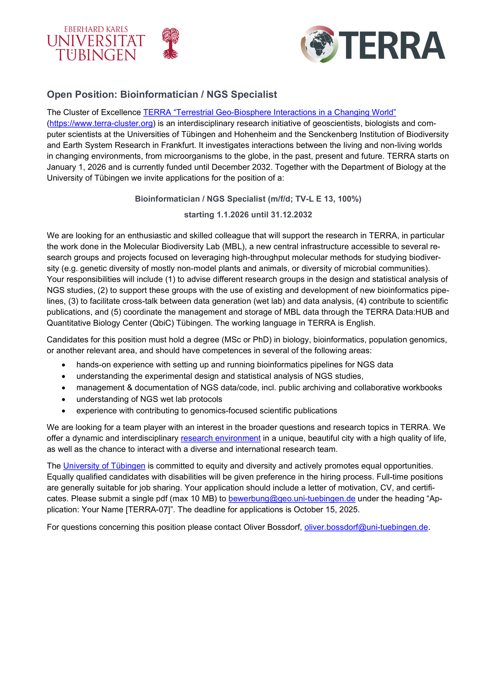 Job ad TERRA MBL Bioinformatician NGS Specialist FINAL 1