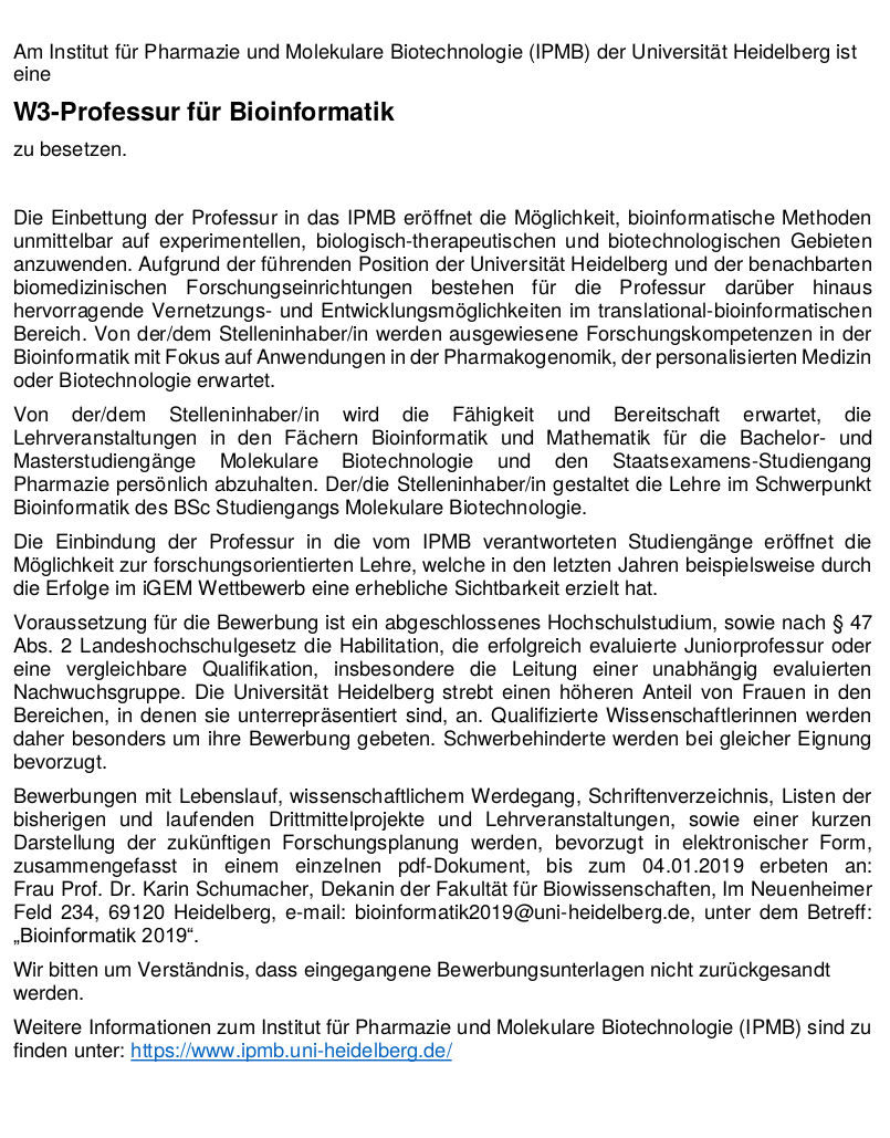 W3-Professur-für-Bioinformatik-Heidelberg